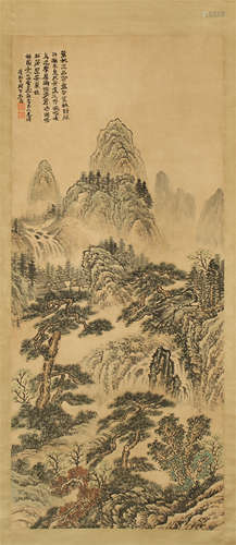 CHINESE SCROLL PAINTING OF MOUNTAIN VIEWS