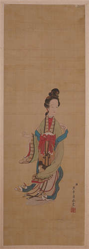 CHINESE SCROLL PAINTING OF BEAUTY