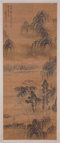 CHINESE SCROLL PAINTING OF MOUNTAIN VIEWS