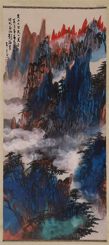 CHINESE SCROLL PAINTING OF MOUNTAIN VIEWS