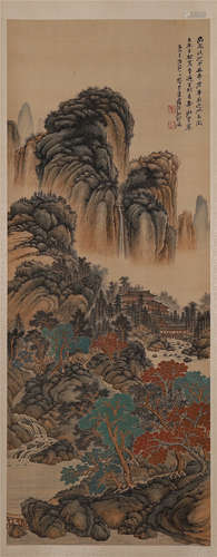 CHINESE SCROLL PAINTING OF MOUNTAIN VIEWS