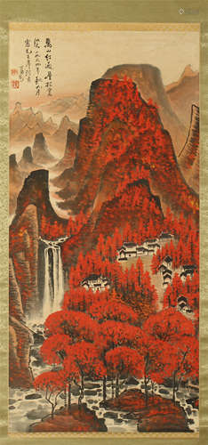 CHINESE SCROLL PAINTING OF MOUNTAIN VIEWS