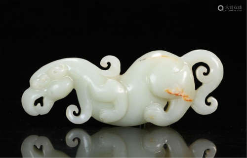 CHINESE CELADON JADE BEAST TABLE ITEM