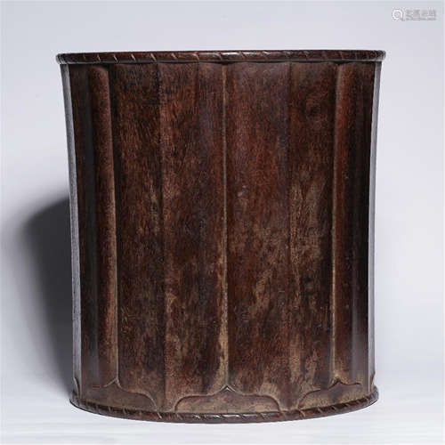 CHINESE HARDWOOD ZITAN BRUSH POT