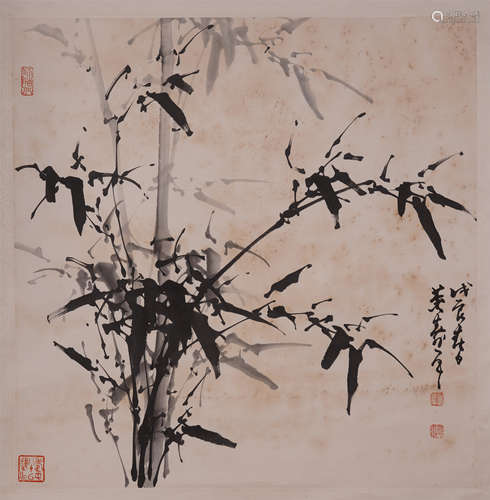 CHINESE SCROLL PAINTING OF BAMBOO