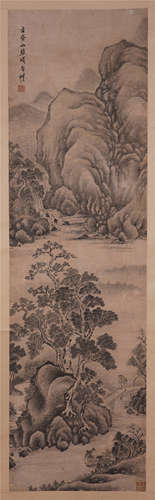 CHINESE SCROLL PAINTING OF MOUNTAIN VIEWS