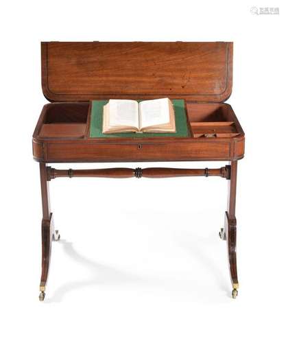 A Regency mahogany library table, circa 1815, of u…