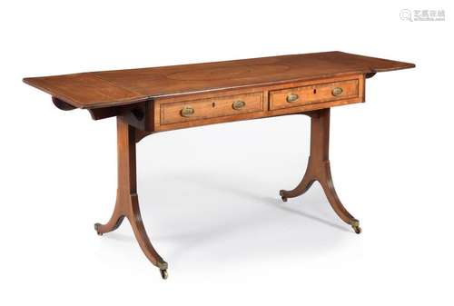 A George III satinwood sofa table, circa 1800, the…