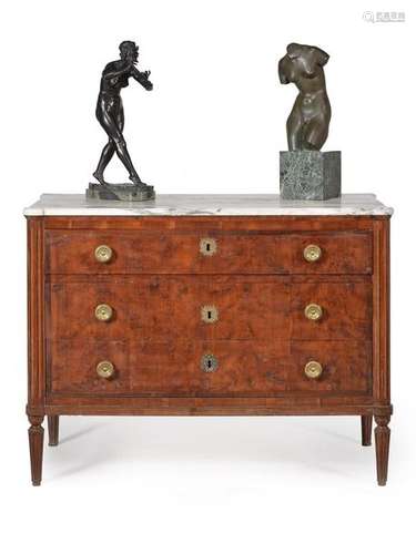 A Continental burr yew commode, early 19th century…