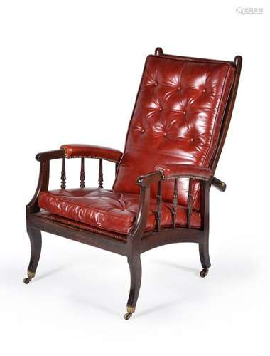 A Victorian mahogany reclining armchair, second ha…