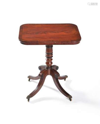 A Regency mahogany and rosewood crossbanded pedest…