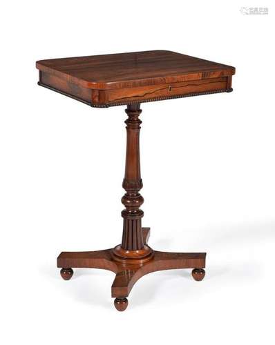 A Regency rosewood pedestal occasional table, circ…