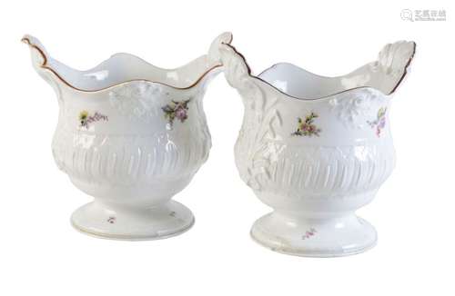 A pair of Meissen small wine bottle coolers, circa…