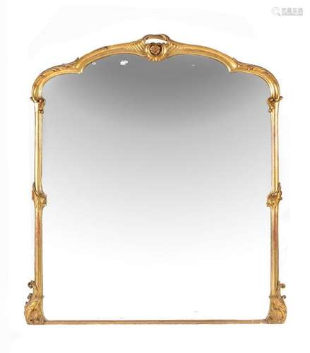 A Victorian giltwood wall mirror, circa 1850, the …