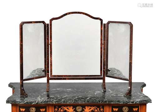 A tortoiseshell and mahogany triptych dressing mir…