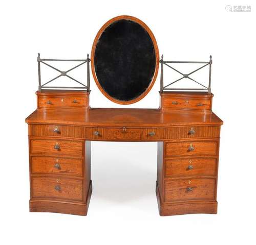 An Edwardian satinwood dressing table, circa 1905,…