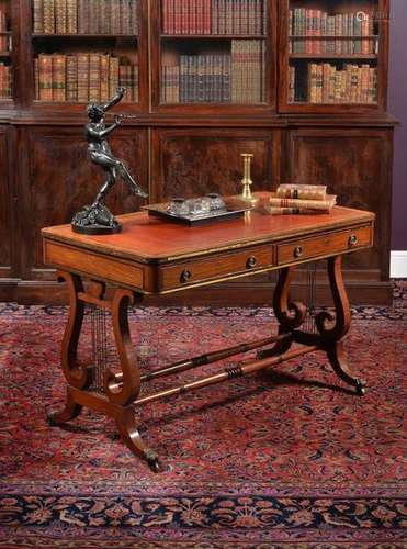 A Regency mahogany and partridge wood library tabl…