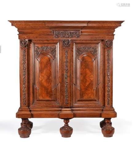 A substantial North German or Dutch figured walnut…