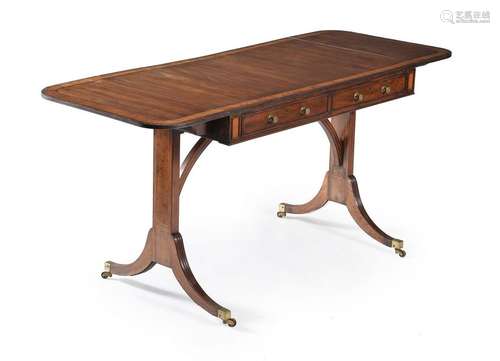 A George III mahogany and satinwood crossbanded so…