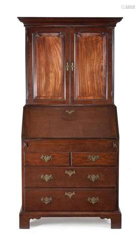 A George II mahogany bureau bookcase, circa 1740, …