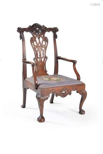 A George II carved walnut armchair, circa 1750, pr…