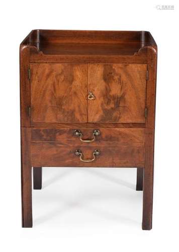 A George III mahogany tray top bedside commode, ci…