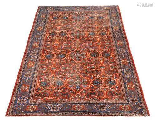 A Ziegler Mahal carpet, the madder field decorated…