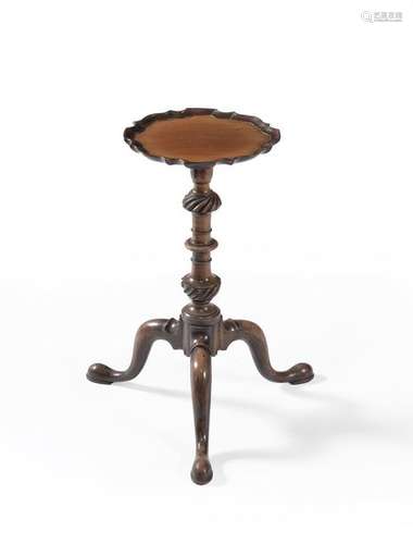 A George III mahogany 'pie crust' candle stand, ci…