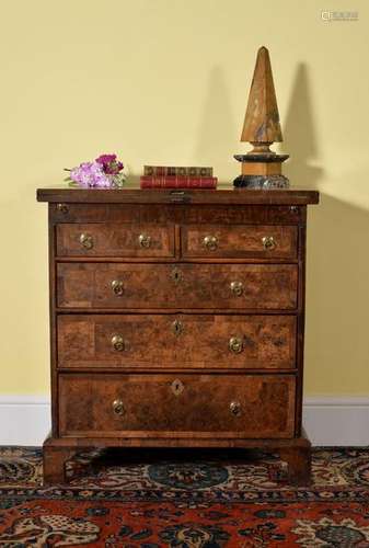 A Queen Anne walnut and burr walnut bachelor's che…