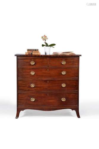 A George III mahogany bowfront chest of drawers, c…