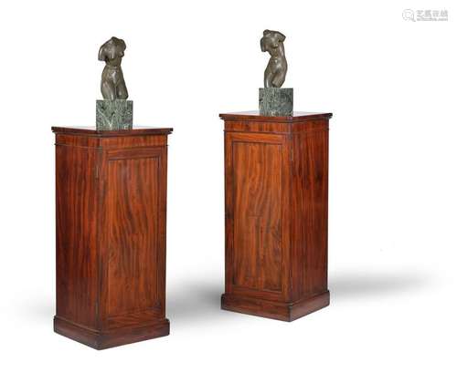 A pair of George III mahogany pedestals, circa 180…