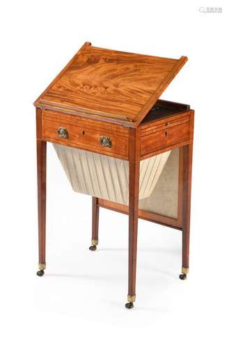 A George III satinwood work table, circa 1790, the…