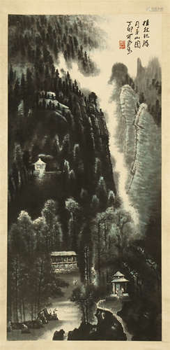 CHINESE SCROLL PAINTING OF MOUNTAIN VIEWS