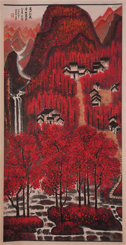 CHINESE SCROLL PAINTING OF MOUNTAIN VIEWS