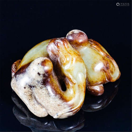 CHINESE ANCIENT JADE CAMEL TABLE ITEM