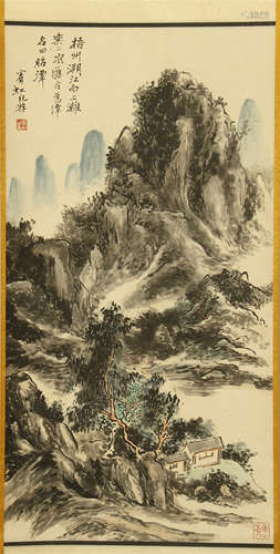 CHINESE SCROLL PAINTING OF MOUNTAIN VIEWS