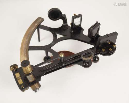 Sextant Luneteau, La Rochelle, coffret acajou, com…