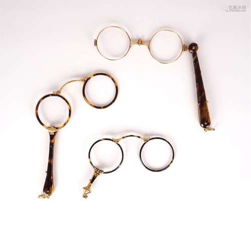 Ensemble de 3 lunettes anciennes pliables, monture…