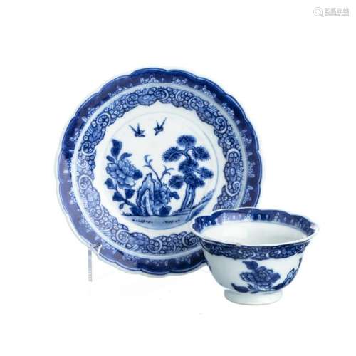 Chinese Porcelain floral Teacup and saucer, Kangxi