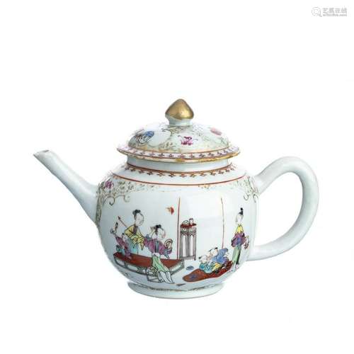 Chinese Porcelain Mandarin Teapot, Qianlong