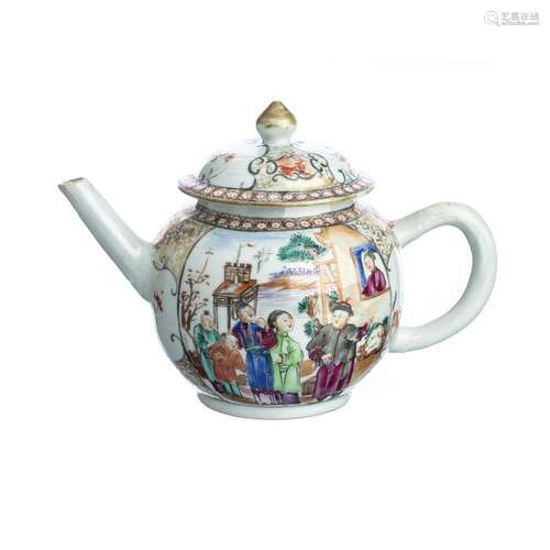 Chinese Porcelain Mandarin Teapot, Qianlong