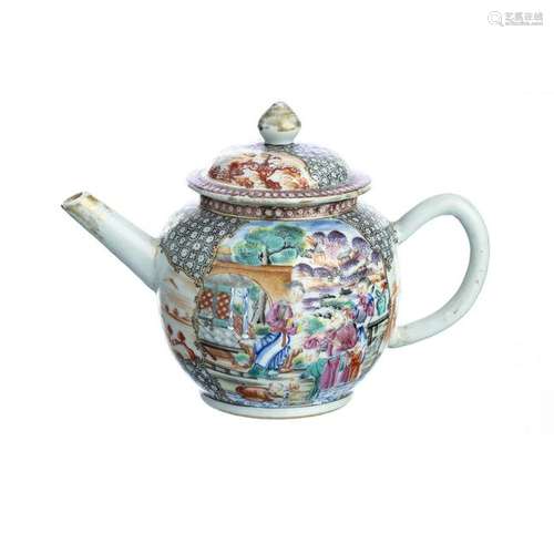 Chinese Porcelain Mandarin Teapot, Qianlong