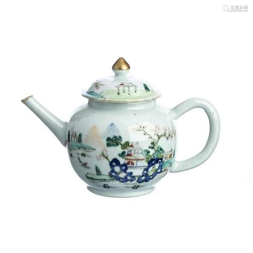 Chinese Porcelain 'landscape' Teapot, Qianlong