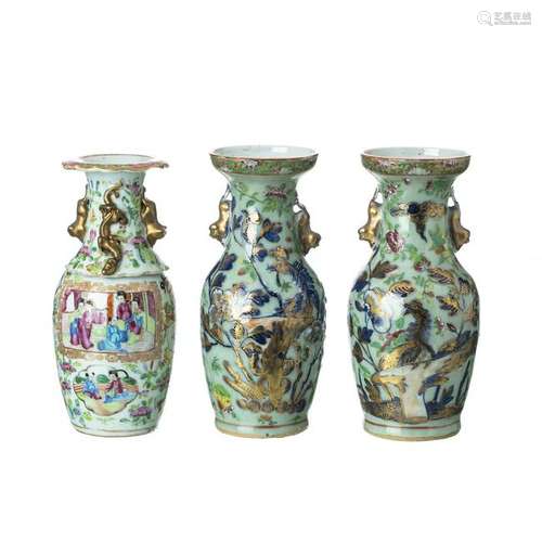 Three Chinese Porcelain vases, Tongzhi