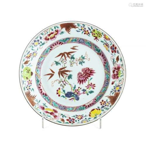 Flower and Fruit Plate in Chinese Porcelain, Yongzheng