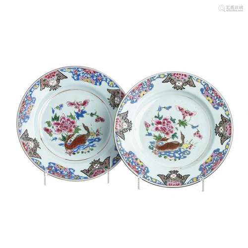 Pair of Chinese Porcelain Duck Plates, Yongzheng