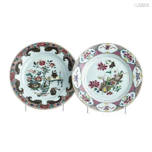 Two chinese porcelain plates, Yongzheng