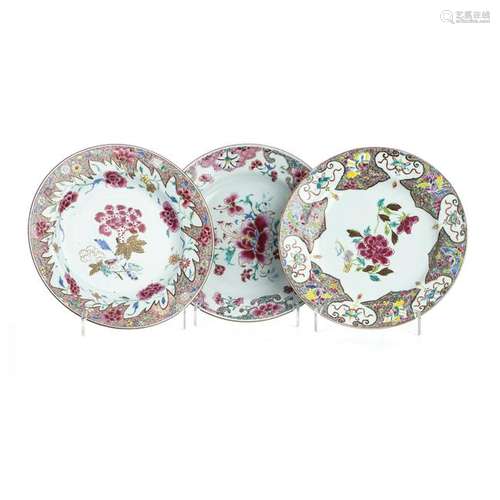 Three Chinese Porcelain plates, Yongzheng