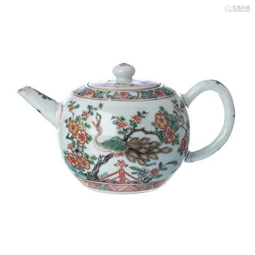 Chinese Porcelain Famille Verte Teapot, Kangxi