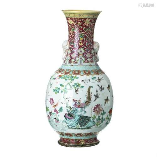 Chinese Porcelain, '1000 birds' Vase, Guangxu